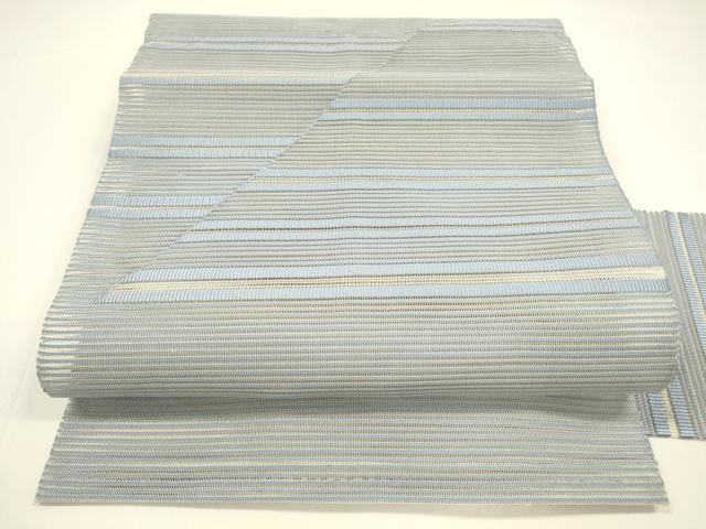 平和屋着物＊夏物 八寸名古屋帯 絽綴れ 横段文 正絹 逸品 DAAY8291cm
