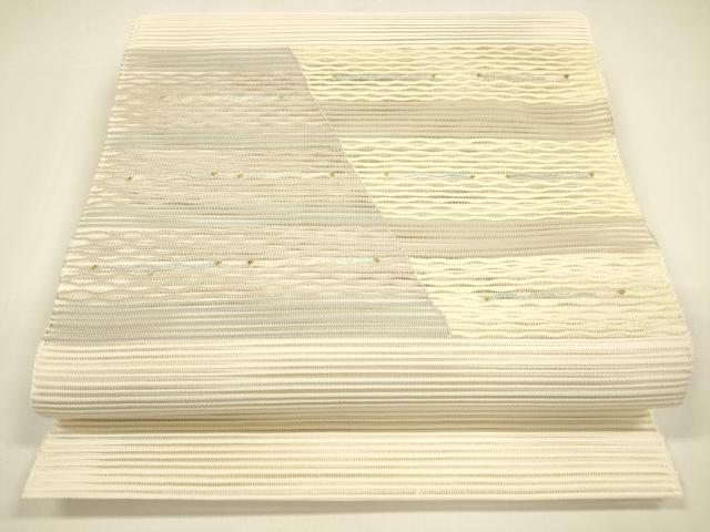 平和屋着物＊夏物 八寸名古屋帯 絽綴れ 抽象文様 金銀糸 正絹 逸品 DAAY8292cm