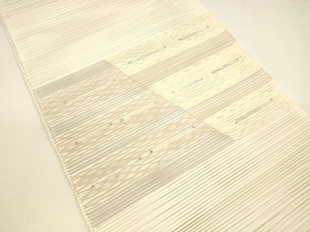平和屋着物＊夏物 八寸名古屋帯 絽綴れ 抽象文様 金銀糸 正絹 逸品 DAAY8292cm