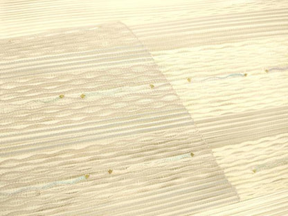 平和屋着物＊夏物 八寸名古屋帯 絽綴れ 抽象文様 金銀糸 正絹 逸品 DAAY8292cm