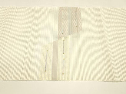 平和屋着物＊夏物 八寸名古屋帯 絽綴れ 抽象文様 金銀糸 正絹 逸品 DAAY8292cm