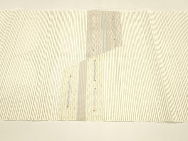 平和屋着物＊夏物 八寸名古屋帯 絽綴れ 抽象文様 金銀糸 正絹 逸品 DAAY8292cm