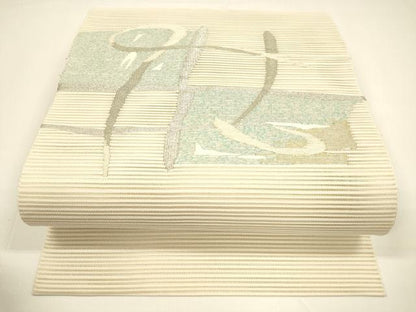 平和屋着物＊夏物 八寸名古屋帯 絽綴れ 抽象文様 金銀糸 正絹 逸品 DAAY8295cm