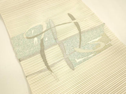 平和屋着物＊夏物 八寸名古屋帯 絽綴れ 抽象文様 金銀糸 正絹 逸品 DAAY8295cm