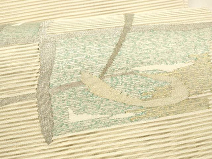 平和屋着物＊夏物 八寸名古屋帯 絽綴れ 抽象文様 金銀糸 正絹 逸品 DAAY8295cm