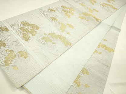 平和屋着物＊夏物 六通柄袋帯 流水草花文 金銀糸 DAAY8297cm