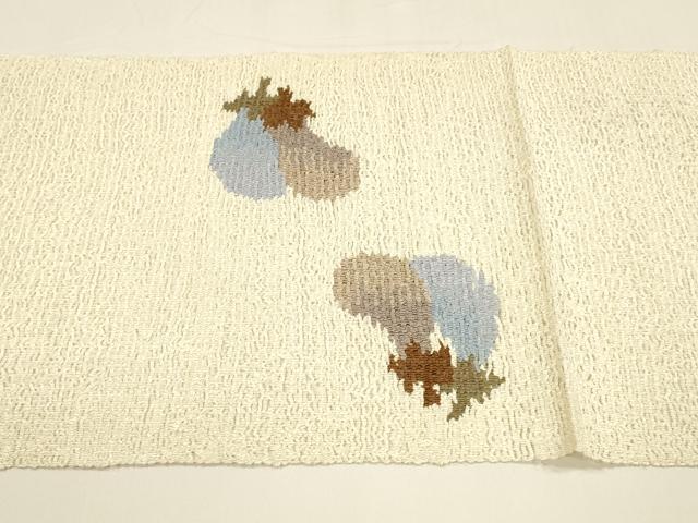 平和屋着物＊夏物 八寸名古屋帯 茄子 成り物 正絹 逸品 DAAY8298cm