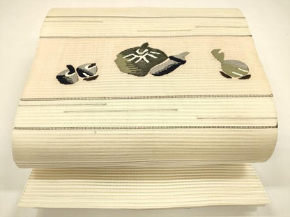 平和屋着物＊夏物 八寸名古屋帯 絽綴れ 成り物 正絹 逸品 DAAY8299cm