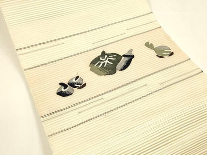 平和屋着物＊夏物 八寸名古屋帯 絽綴れ 成り物 正絹 逸品 DAAY8299cm