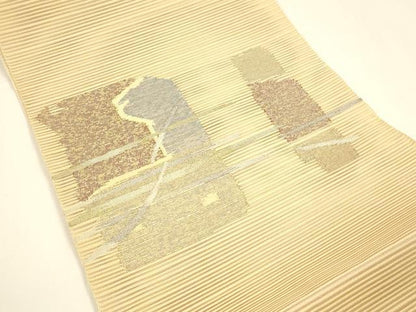 平和屋着物＊夏物 八寸名古屋帯 絽綴れ 抽象文様 金銀糸 正絹 逸品 DAAY8300cm