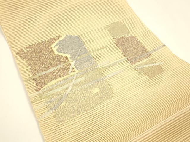 平和屋着物＊夏物 八寸名古屋帯 絽綴れ 抽象文様 金銀糸 正絹 逸品 DAAY8300cm