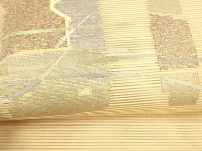 平和屋着物＊夏物 八寸名古屋帯 絽綴れ 抽象文様 金銀糸 正絹 逸品 DAAY8300cm