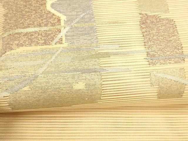 平和屋着物＊夏物 八寸名古屋帯 絽綴れ 抽象文様 金銀糸 正絹 逸品 DAAY8300cm