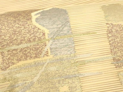 平和屋着物＊夏物 八寸名古屋帯 絽綴れ 抽象文様 金銀糸 正絹 逸品 DAAY8300cm