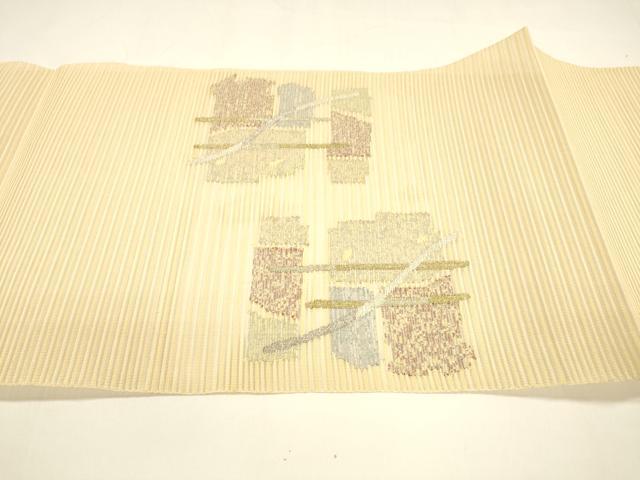 平和屋着物＊夏物 八寸名古屋帯 絽綴れ 抽象文様 金銀糸 正絹 逸品 DAAY8300cm
