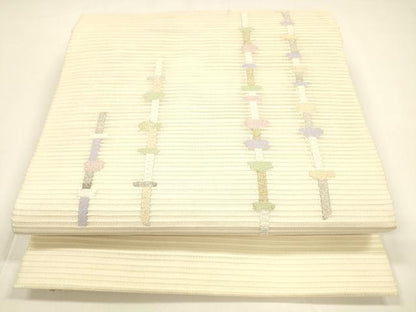 平和屋着物＊夏物 八寸名古屋帯 絽綴れ 抽象文様 金銀糸 正絹 逸品 DAAY8302cm
