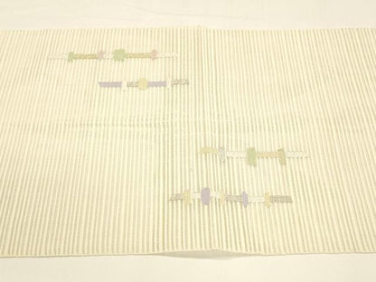 平和屋着物＊夏物 八寸名古屋帯 絽綴れ 抽象文様 金銀糸 正絹 逸品 DAAY8302cm