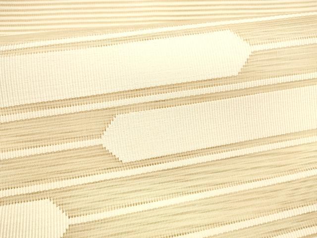 平和屋着物＊夏物 八寸名古屋帯 絽綴れ 横段文 肌色 正絹 逸品 DAAY8305cm