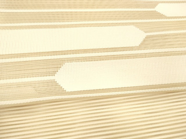 平和屋着物＊夏物 八寸名古屋帯 絽綴れ 横段文 肌色 正絹 逸品 DAAY8305cm
