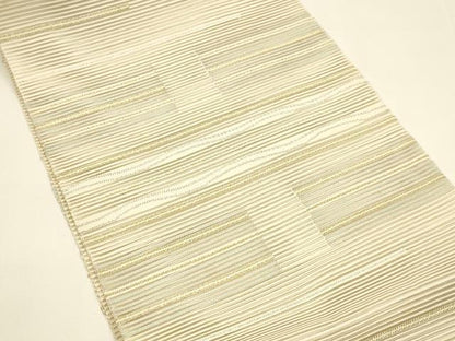 平和屋着物＊夏物 八寸名古屋帯 絽綴れ 抽象文様 金銀糸 正絹 逸品 DAAY8306cm