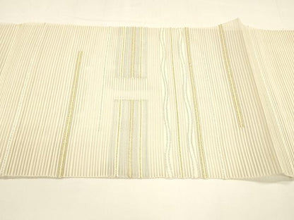平和屋着物＊夏物 八寸名古屋帯 絽綴れ 抽象文様 金銀糸 正絹 逸品 DAAY8306cm