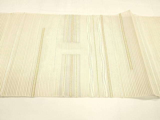 平和屋着物＊夏物 八寸名古屋帯 絽綴れ 抽象文様 金銀糸 正絹 逸品 DAAY8306cm