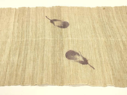 平和屋着物＊夏物 八寸名古屋帯 作家物 茄子 成り物 麻 逸品 DAAY8307cm