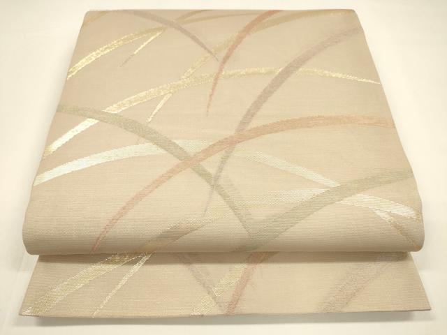 平和屋着物＊夏物 六通柄袋帯 草葉文 金糸 正絹 逸品 DAAY8316cm