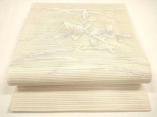 平和屋着物＊夏物 八寸名古屋帯 絽綴れ 枝葉文 金銀糸 正絹 逸品 DAAY8317cm
