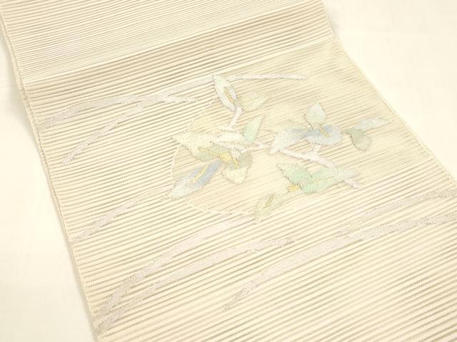 平和屋着物＊夏物 八寸名古屋帯 絽綴れ 枝葉文 金銀糸 正絹 逸品 DAAY8317cm