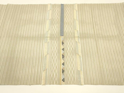 平和屋着物＊夏物　八寸名古屋帯　絽綴れ　横段文　金銀糸　正絹　逸品　DAAY8321cm
