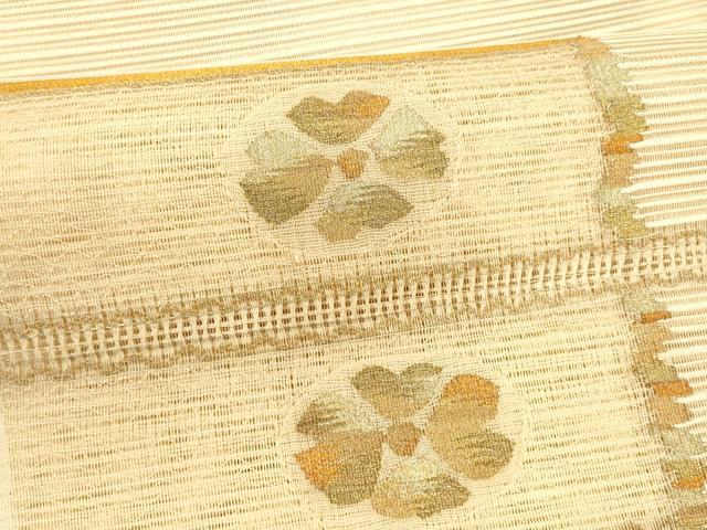 平和屋着物＊夏物 八寸名古屋帯 絽綴れ 舞花文 金銀糸 正絹 逸品 DAAY8323cm
