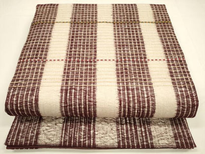 平和屋着物＊夏物 六通柄袋帯 櫛織 横段文 正絹 逸品 DAAY8324cm