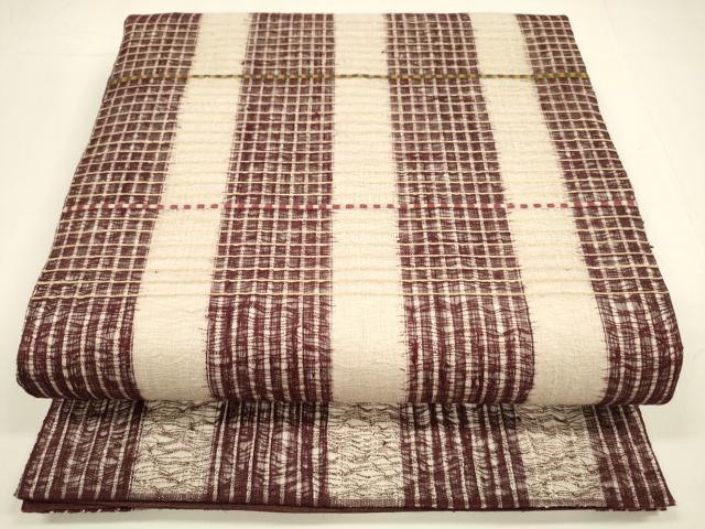 平和屋着物＊夏物 六通柄袋帯 櫛織 横段文 正絹 逸品 DAAY8324cm