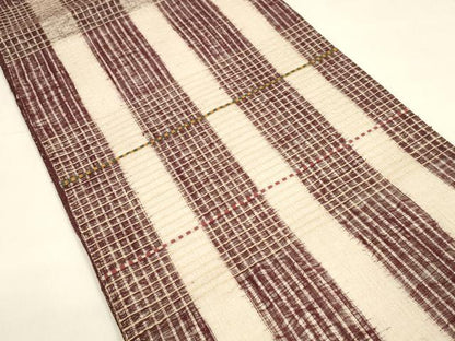 平和屋着物＊夏物 六通柄袋帯 櫛織 横段文 正絹 逸品 DAAY8324cm