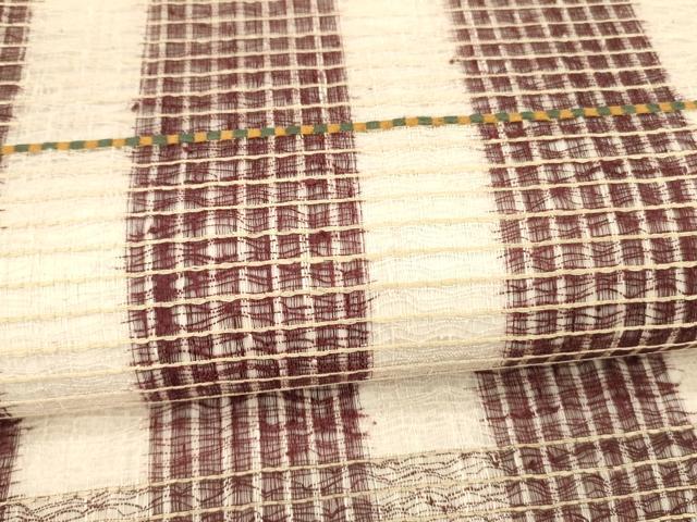 平和屋着物＊夏物 六通柄袋帯 櫛織 横段文 正絹 逸品 DAAY8324cm
