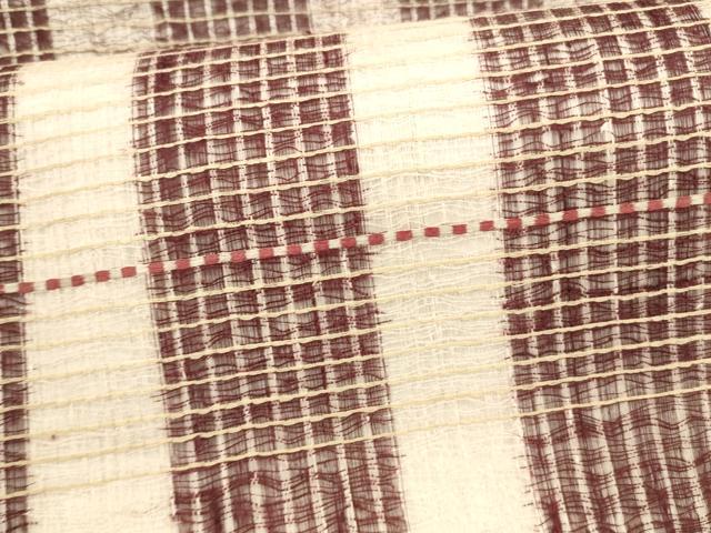 平和屋着物＊夏物 六通柄袋帯 櫛織 横段文 正絹 逸品 DAAY8324cm