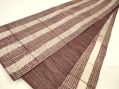 平和屋着物＊夏物 六通柄袋帯 櫛織 横段文 正絹 逸品 DAAY8324cm