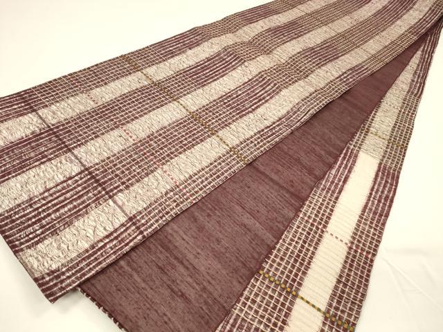 平和屋着物＊夏物 六通柄袋帯 櫛織 横段文 正絹 逸品 DAAY8324cm