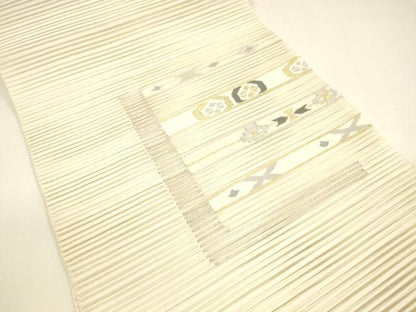 平和屋着物＊夏物　八寸名古屋帯　絽綴れ　抽象文様　金銀糸　正絹　逸品　DAAY8326cm