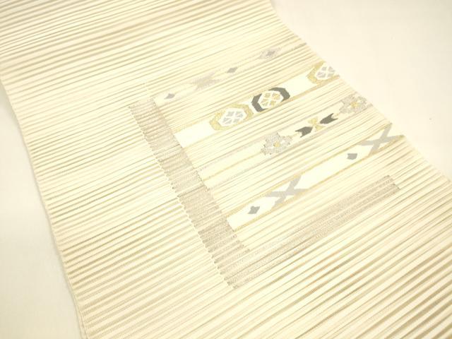 平和屋着物＊夏物　八寸名古屋帯　絽綴れ　抽象文様　金銀糸　正絹　逸品　DAAY8326cm