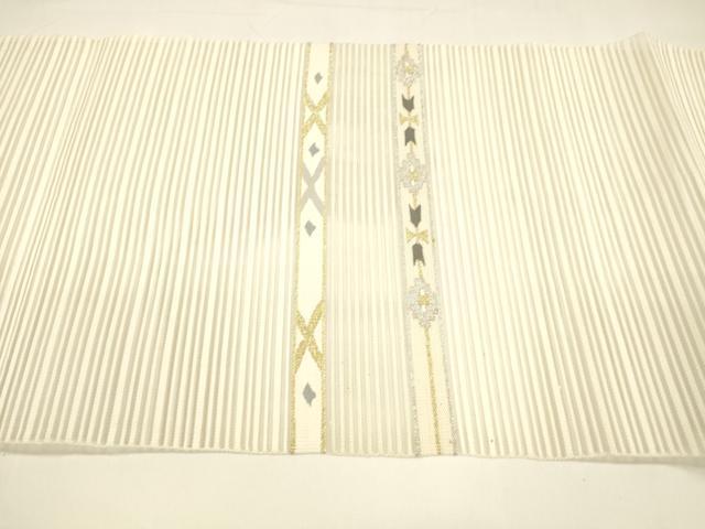 平和屋着物＊夏物　八寸名古屋帯　絽綴れ　抽象文様　金銀糸　正絹　逸品　DAAY8326cm
