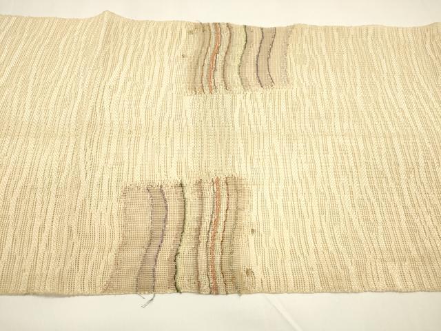 平和屋着物＊夏物 八寸名古屋帯 抽象文様 金糸 正絹 逸品 DAAY8327cm