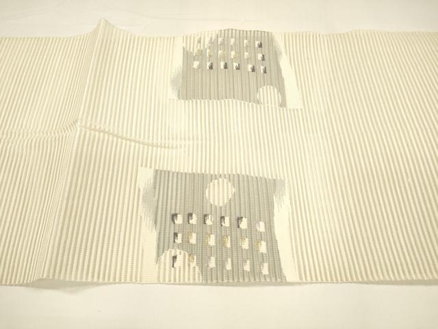 平和屋着物＊夏物 八寸名古屋帯 絽綴れ 抽象文様 金糸 正絹 逸品 DAAY8328cm