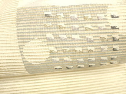 平和屋着物＊夏物 八寸名古屋帯 絽綴れ 抽象文様 金糸 正絹 逸品 DAAY8328cm