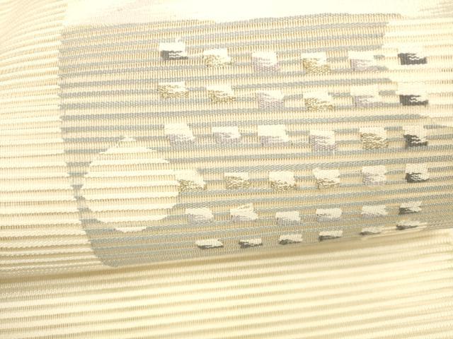 平和屋着物＊夏物 八寸名古屋帯 絽綴れ 抽象文様 金糸 正絹 逸品 DAAY8328cm