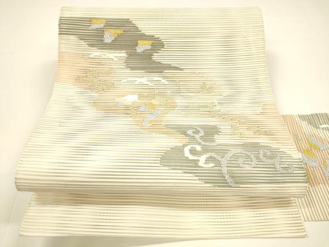 平和屋着物＊夏物 八寸名古屋帯 絽綴れ 抽象芝文 金銀糸 正絹 逸品 DAAY8329cm