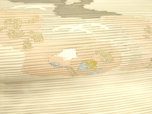 平和屋着物＊夏物 八寸名古屋帯 絽綴れ 抽象芝文 金銀糸 正絹 逸品 DAAY8329cm