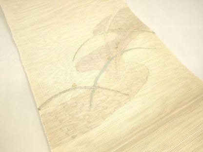 平和屋着物＊夏物 八寸名古屋帯 流水芝文 金銀糸 正絹 逸品 DAAY8330cm