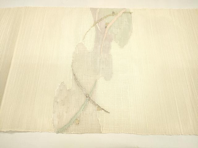 平和屋着物＊夏物 八寸名古屋帯 流水芝文 金銀糸 正絹 逸品 DAAY8330cm